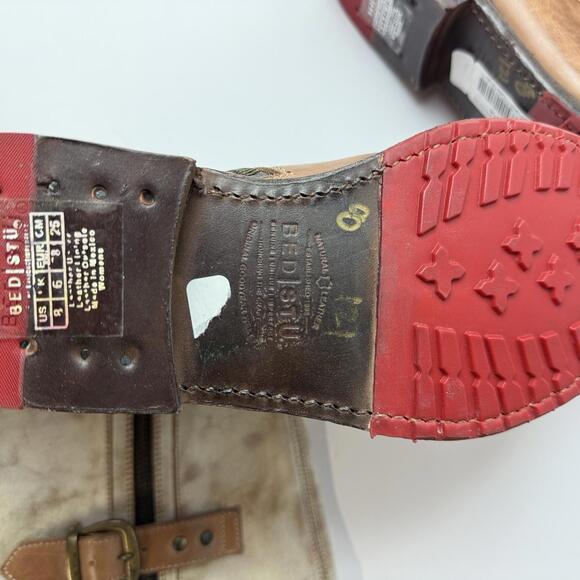 Bed‎ Stu Gogo Lug Sole Mid-Calf Boots Buckle Leather Women's Sz 8 MSRP $345 - Picture 7 of 9